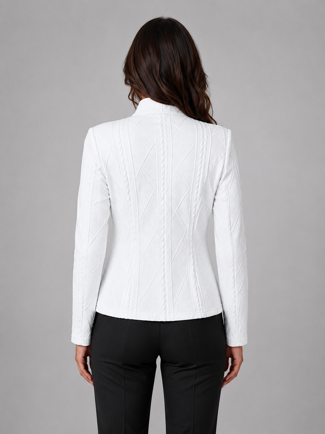 Women's Textured Cable Knit Blazer | Elegant Tailored Fit Jacket | Sophisticated Professional Outerwear 5