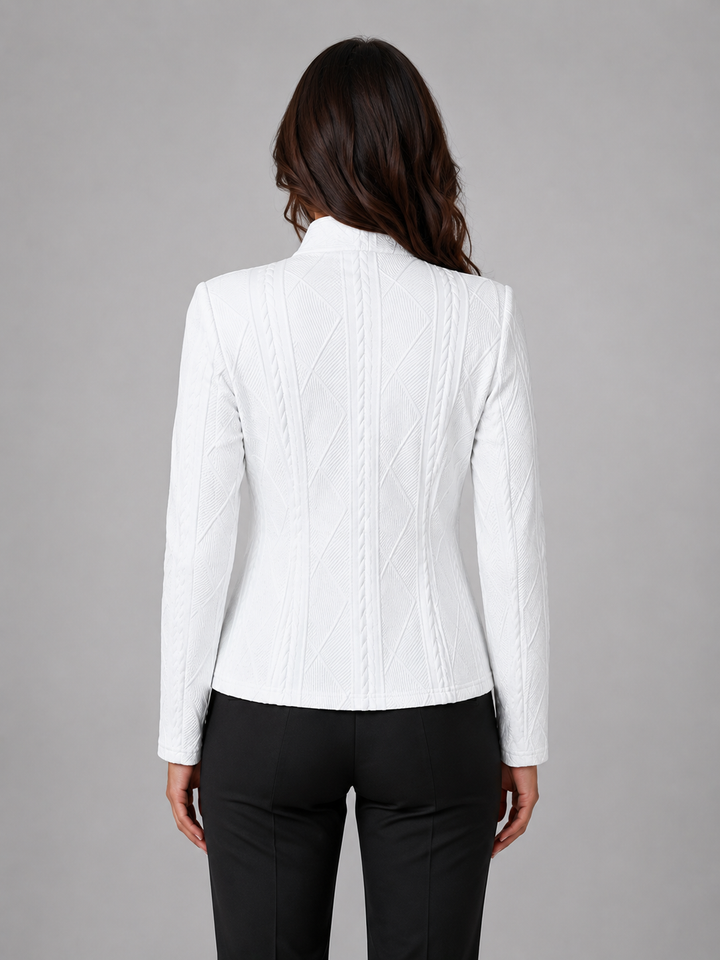 Women's Textured Cable Knit Blazer | Elegant Tailored Fit Jacket | Sophisticated Professional Outerwear 5