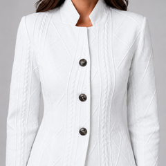 Women's Textured Cable Knit Blazer | Elegant Tailored Fit Jacket | Sophisticated Professional Outerwear 6