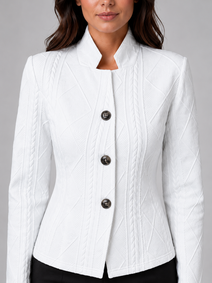 Women's Textured Cable Knit Blazer | Elegant Tailored Fit Jacket | Sophisticated Professional Outerwear 6