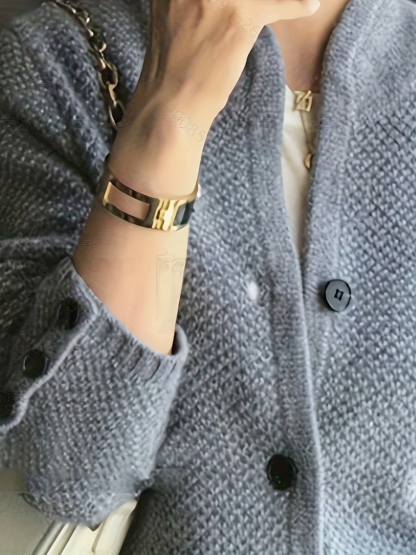 Women's Textured Knit Cardigan | Elegant Tailored Jacket with Stand Collar 7
