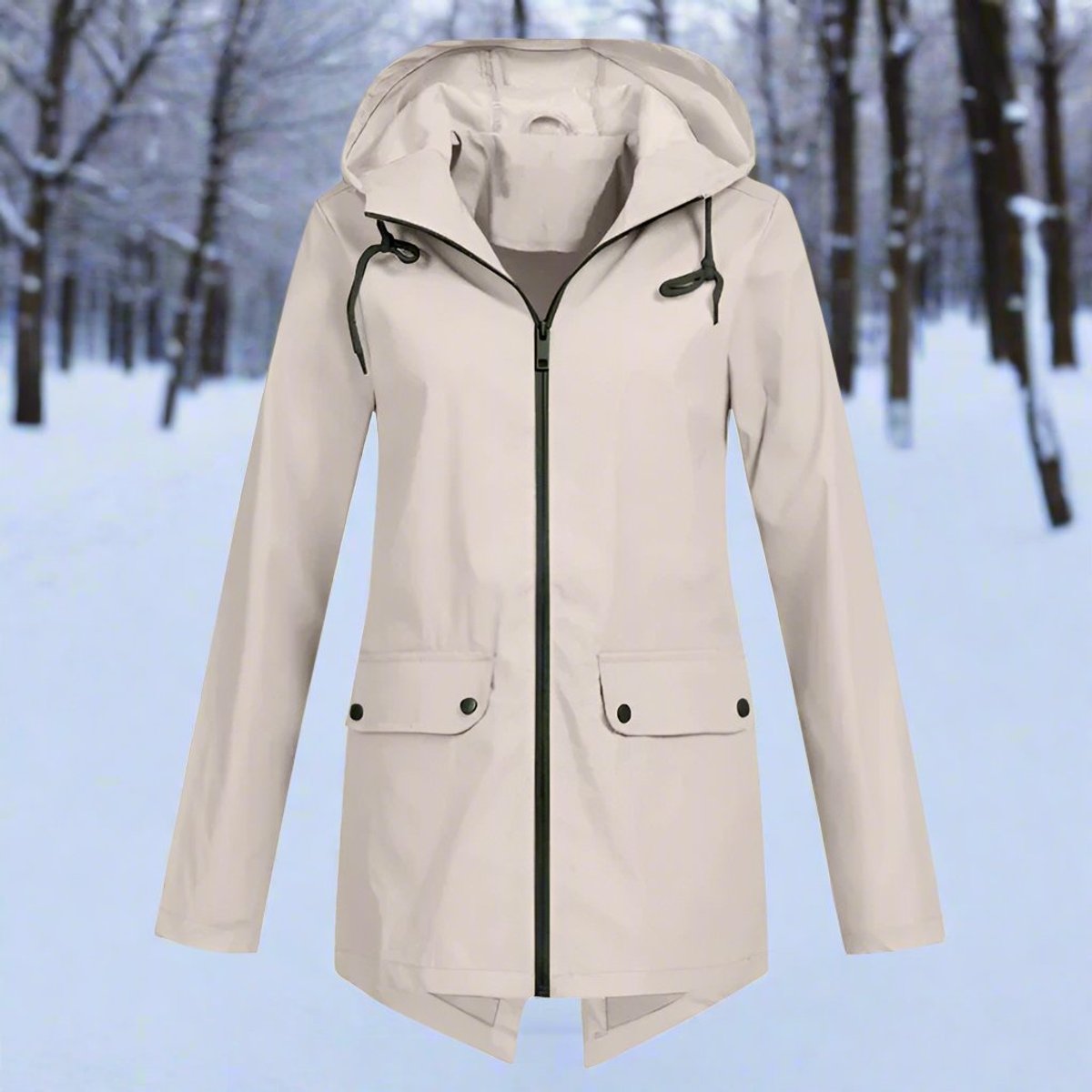 Women's Waterproof Rain Jacket | Stylish Adjustable Hooded Outerwear 0