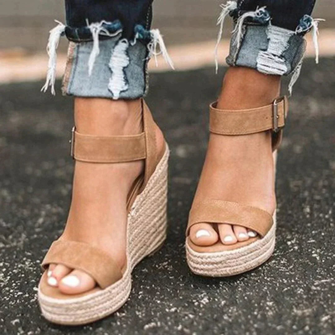 Women's Woven Espadrille Wedge Sandals | Elegant Adjustable Comfort Footwear