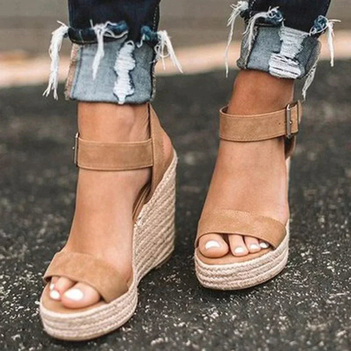 Women's Woven Espadrille Wedge Sandals | Elegant Adjustable Comfort Footwear