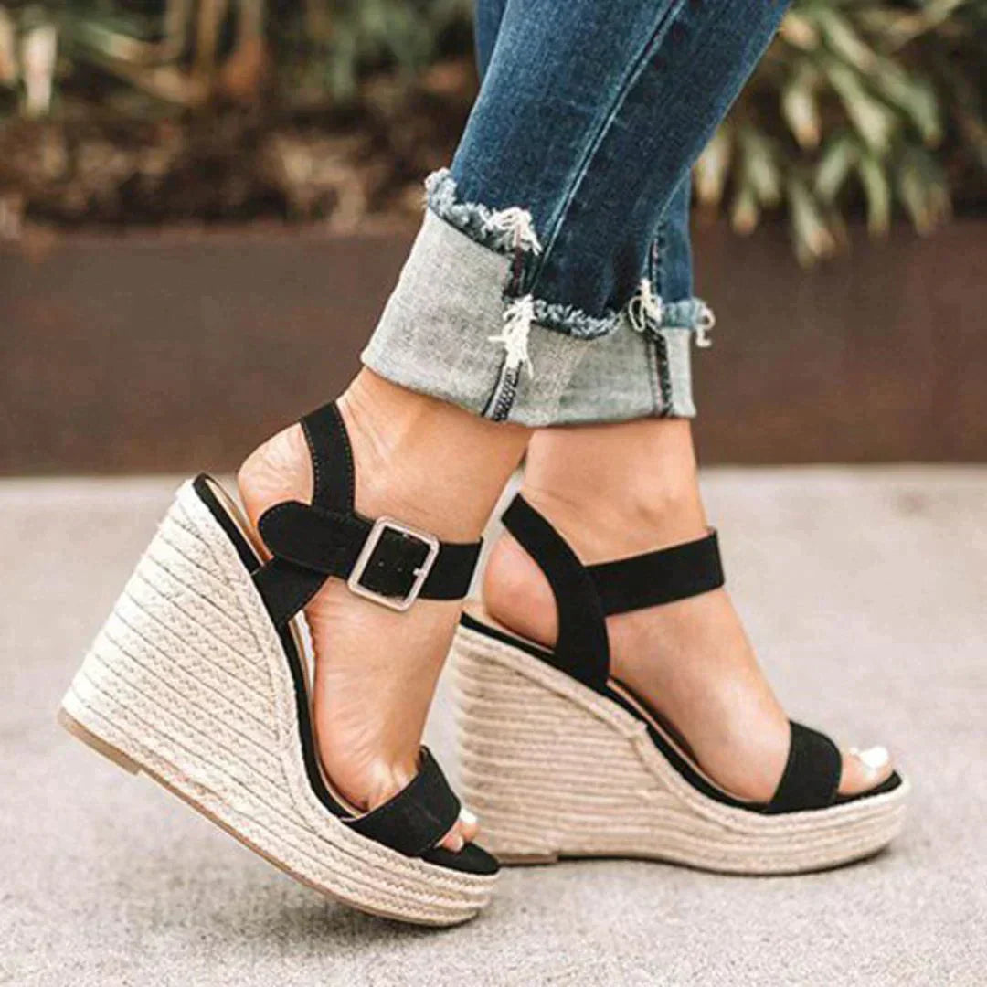 Women's Woven Espadrille Wedge Sandals | Elegant Adjustable Comfort Footwear