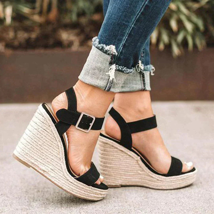 Women's Woven Espadrille Wedge Sandals | Elegant Adjustable Comfort Footwear