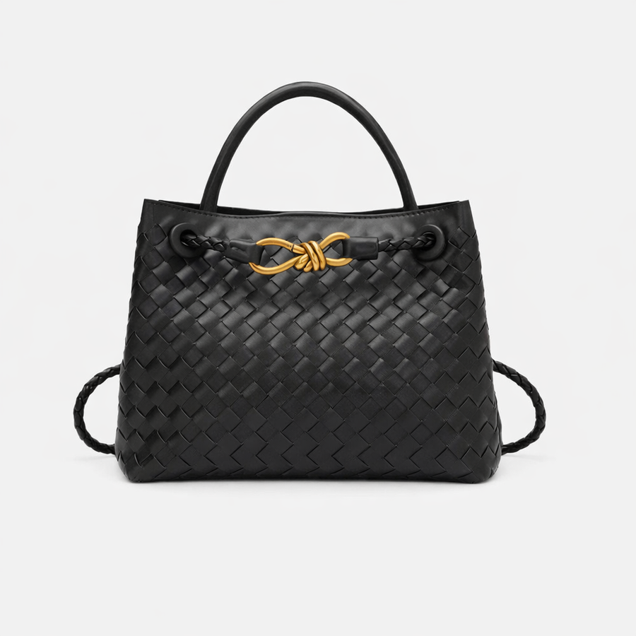 Woven Vegan Leather Hand Bag