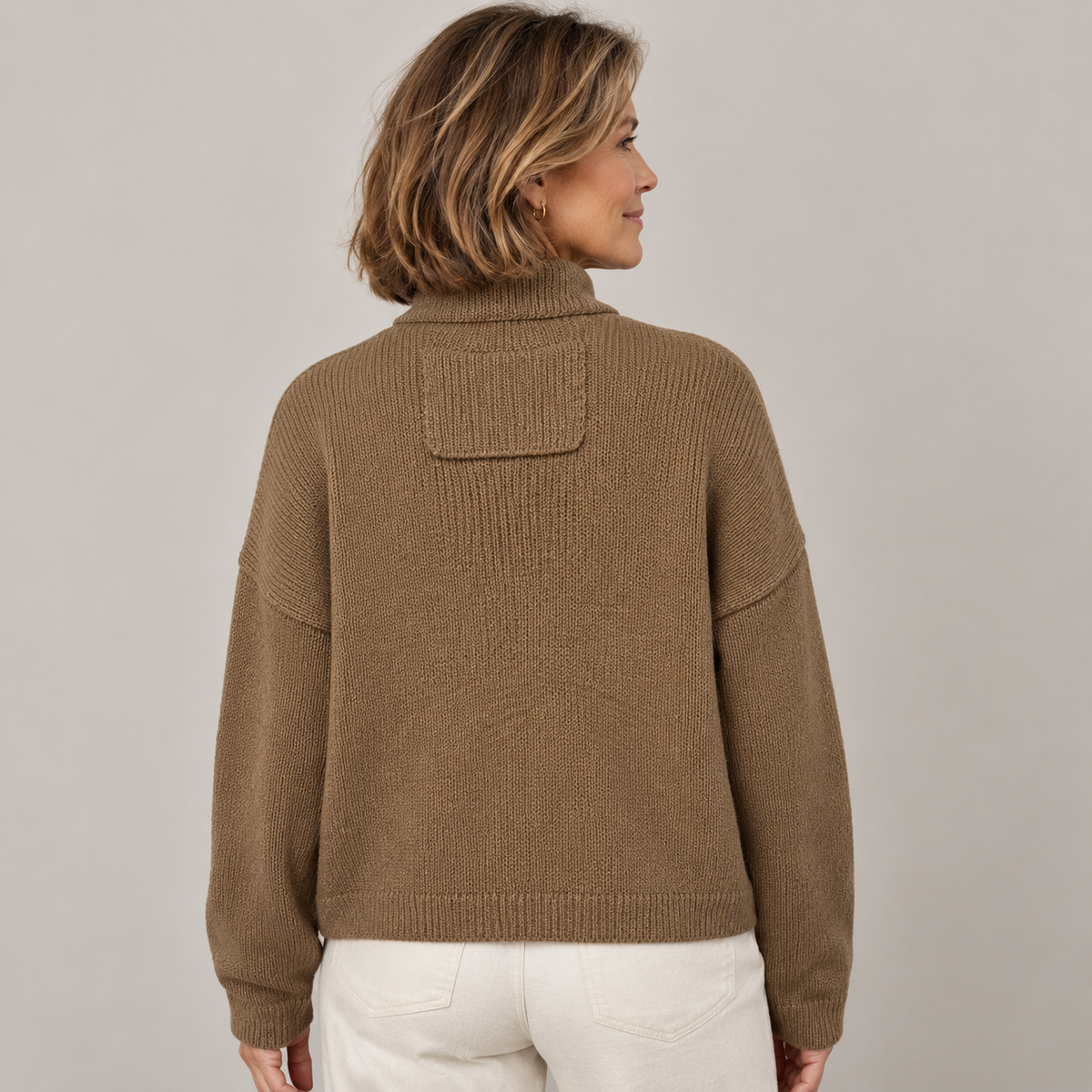 Women’s Stand Collar Button Knit Cardigan – Relaxed Fit