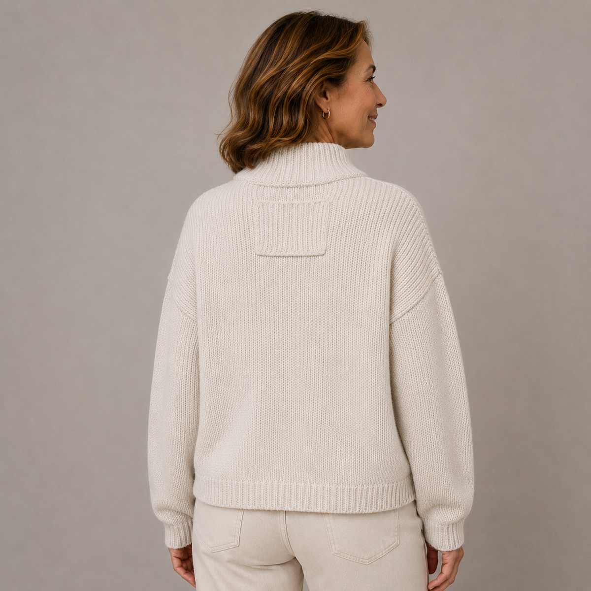 Women’s Stand Collar Button Knit Cardigan – Relaxed Fit