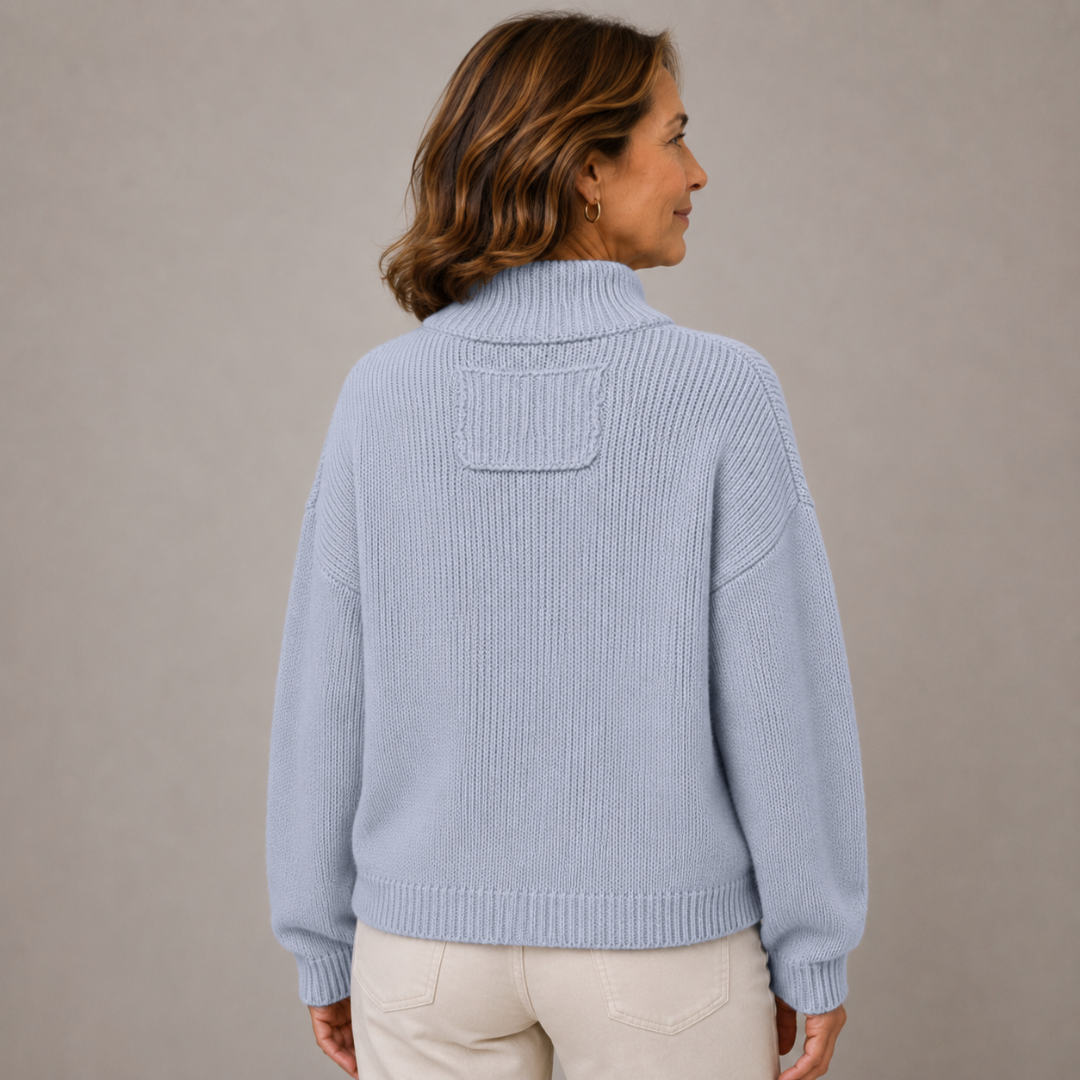 Women’s Stand Collar Button Knit Cardigan – Relaxed Fit