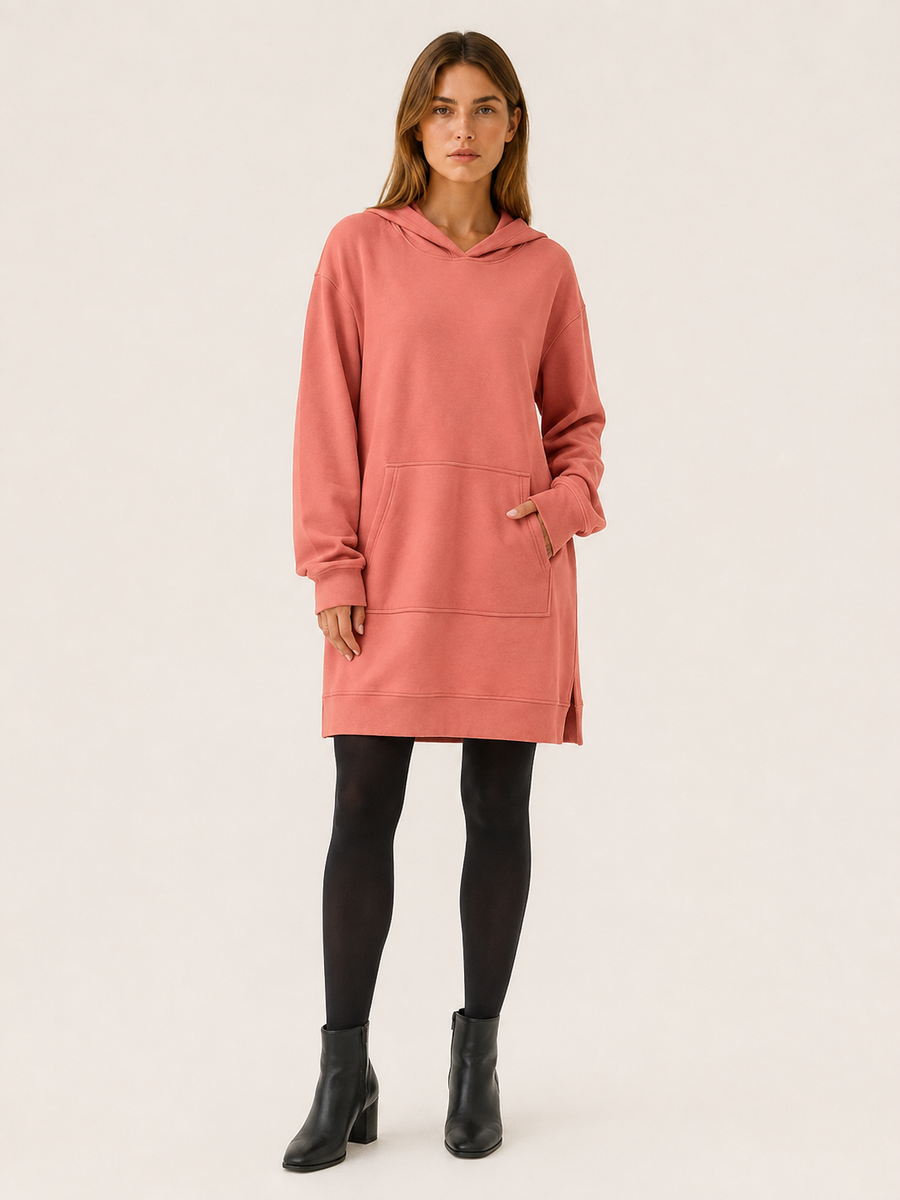 Women’s Hooded Mini Dress – Kangaroo Pocket Relaxed Fit