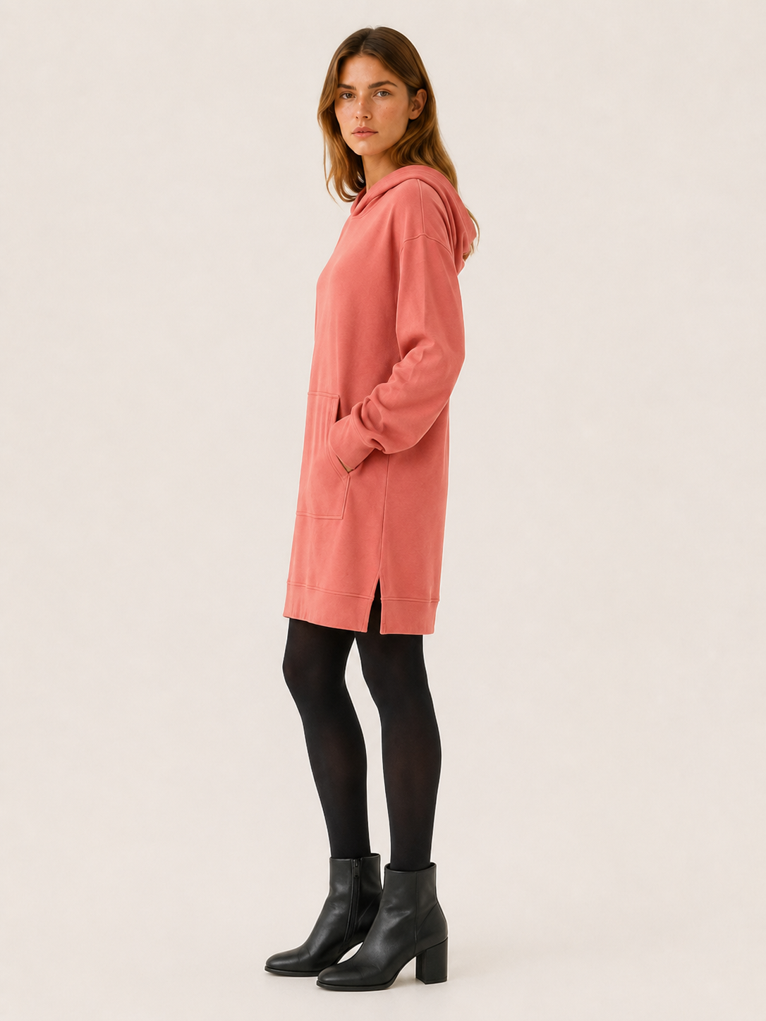 Women’s Hooded Mini Dress – Kangaroo Pocket Relaxed Fit