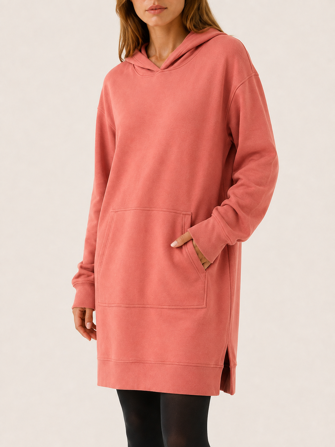 Women’s Hooded Mini Dress – Kangaroo Pocket Relaxed Fit