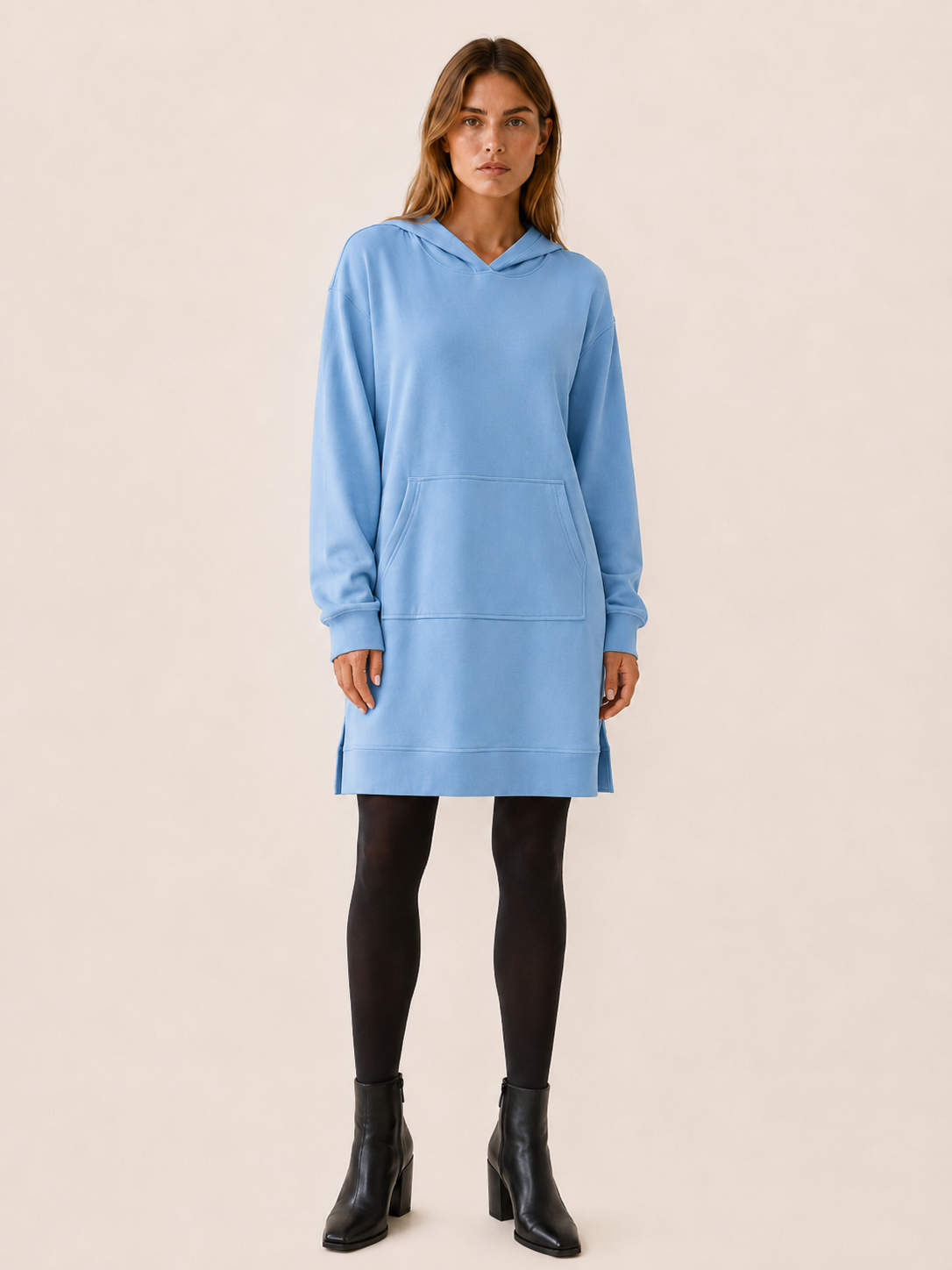 Women’s Hooded Mini Dress – Kangaroo Pocket Relaxed Fit