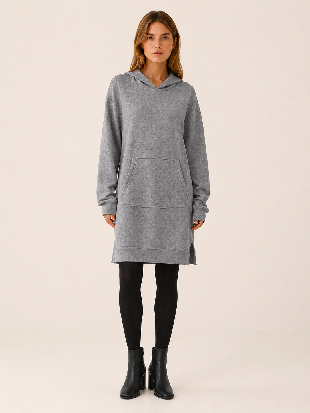 Women’s Hooded Mini Dress – Kangaroo Pocket Relaxed Fit