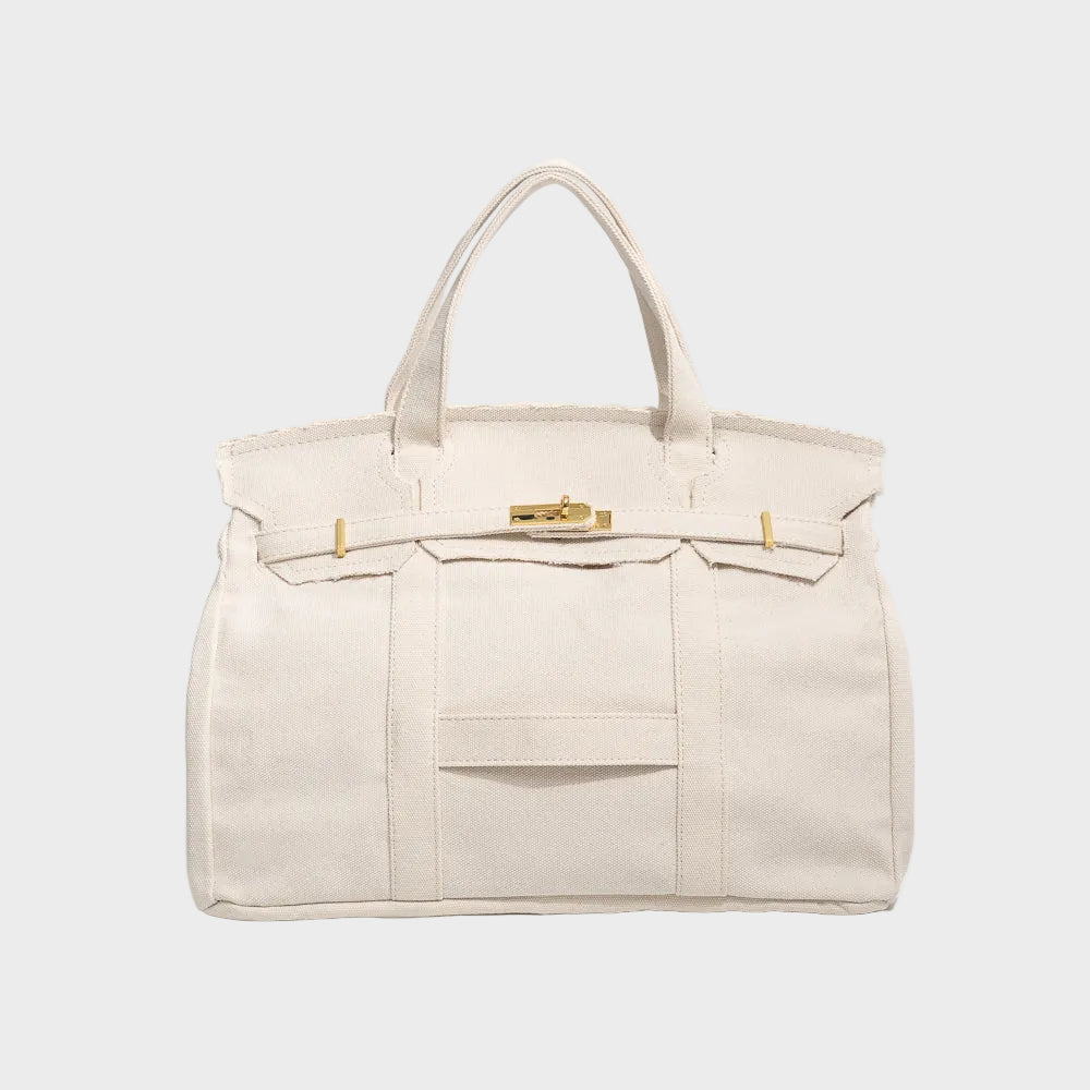 Women’s Vintage Look Canvas Structured Utility Handbag