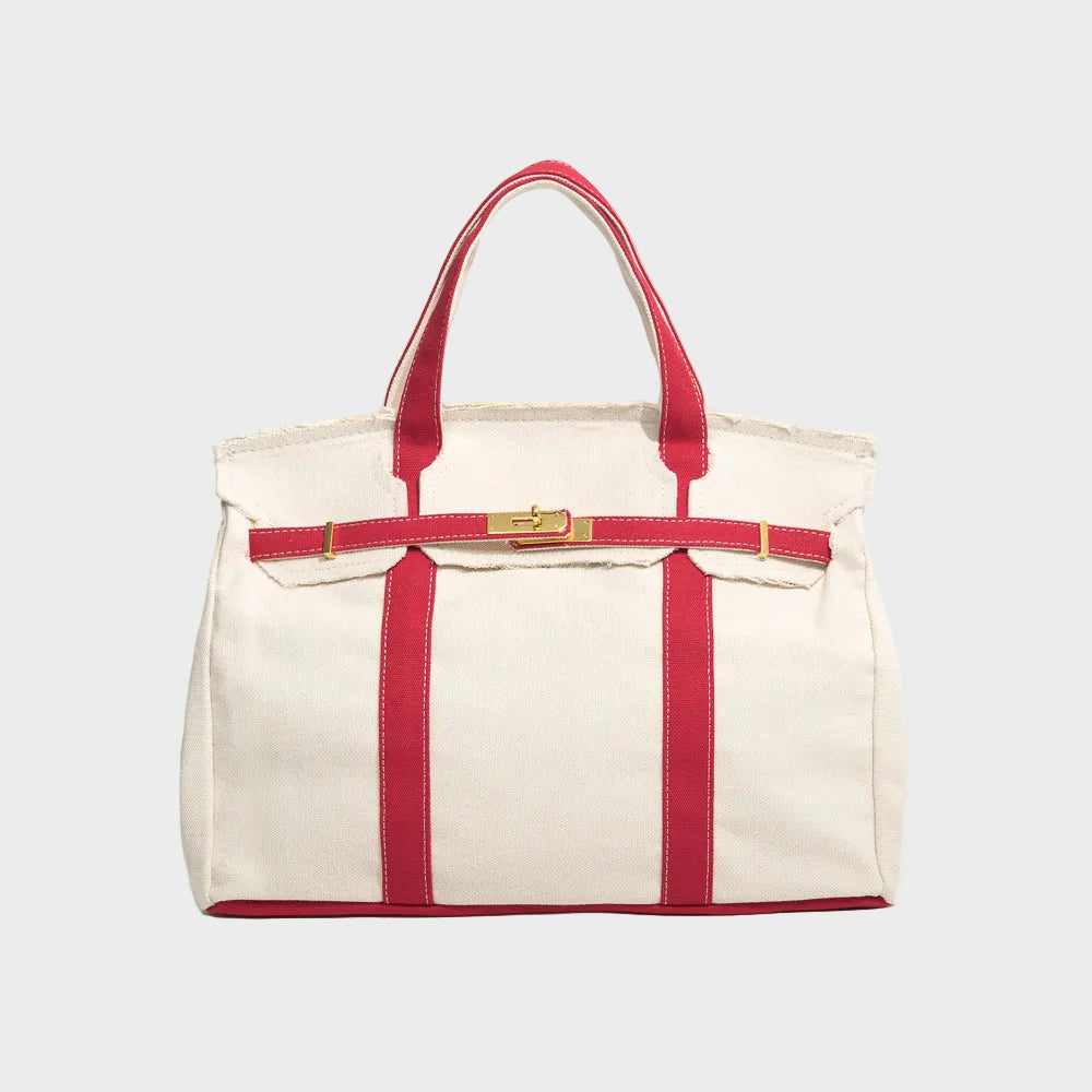 Women’s Vintage Look Canvas Structured Utility Handbag