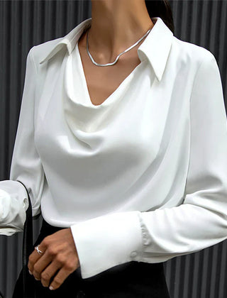 Tessa | Women’s Modern Long Sleeve Satin  Blouse - Image 6