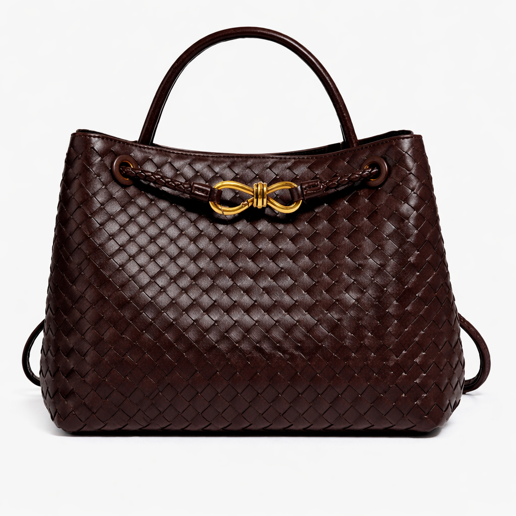 Woven Vegan Leather Hand Bag