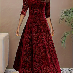 Bethany | Women’s Graceful Floral Design Midi Dress - Image 1