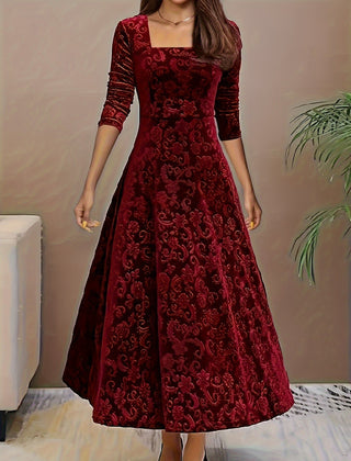 Bethany | Women’s Graceful Floral Design Midi Dress - Image 1
