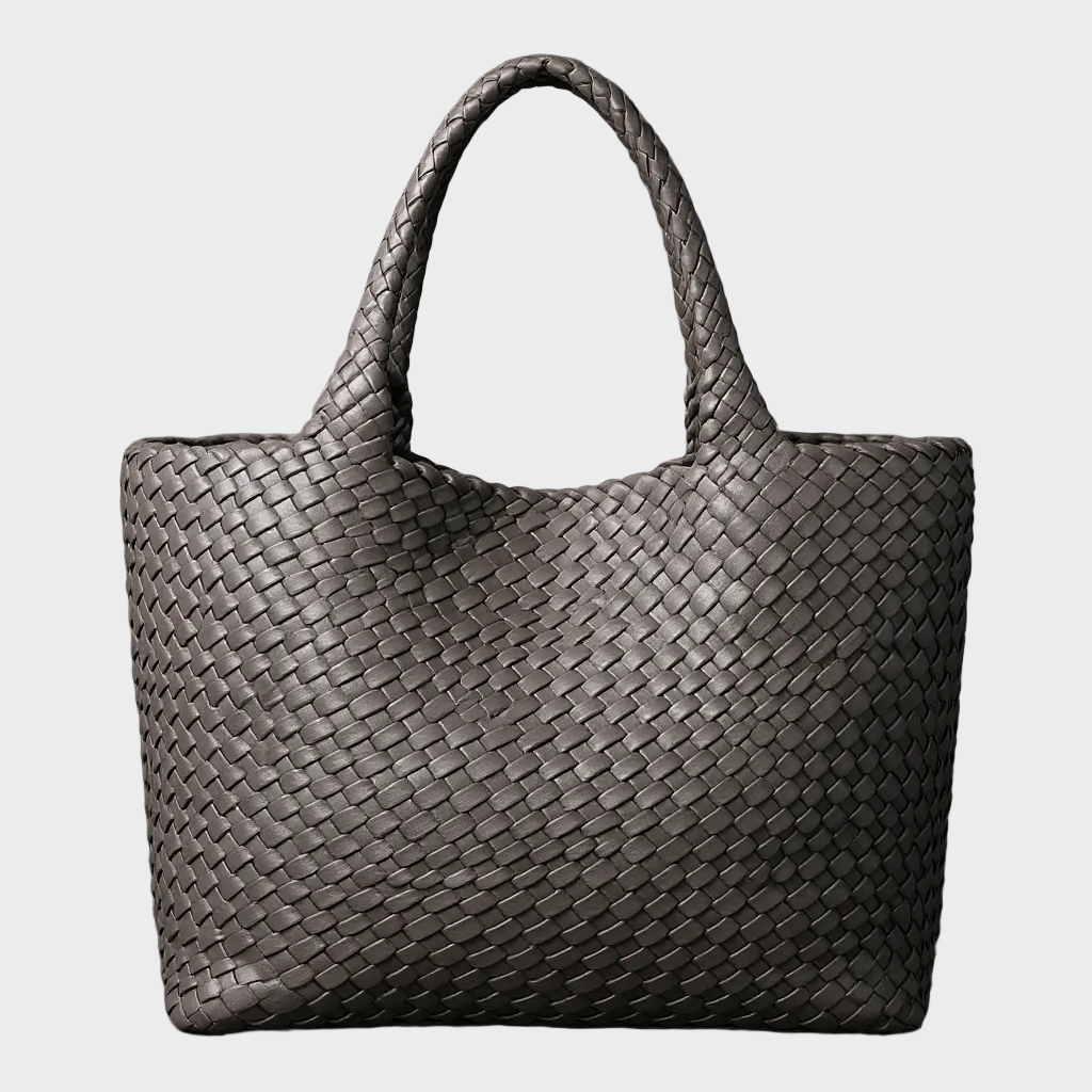 Women's Woven Shoulder Tote Bag – Soft Microfiber Leather