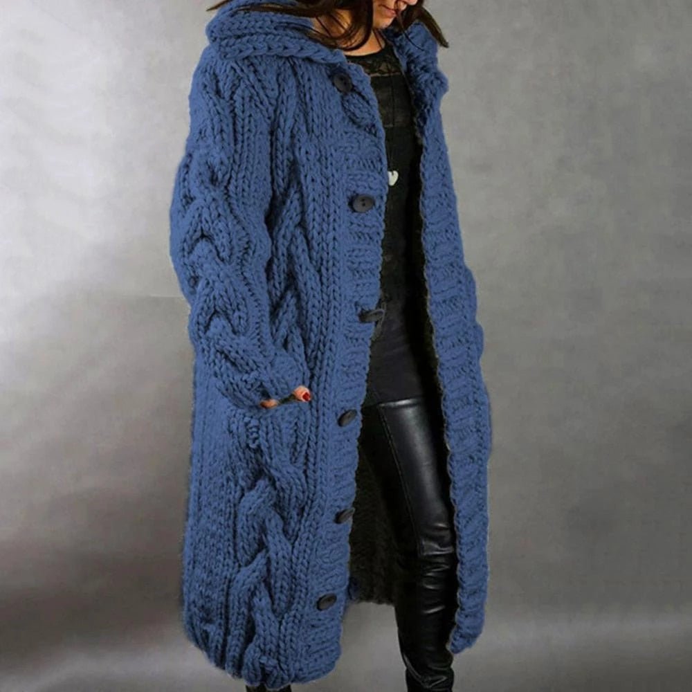 Diana | Women’s Oversized Cable Knit Button Cardigan - Image 1