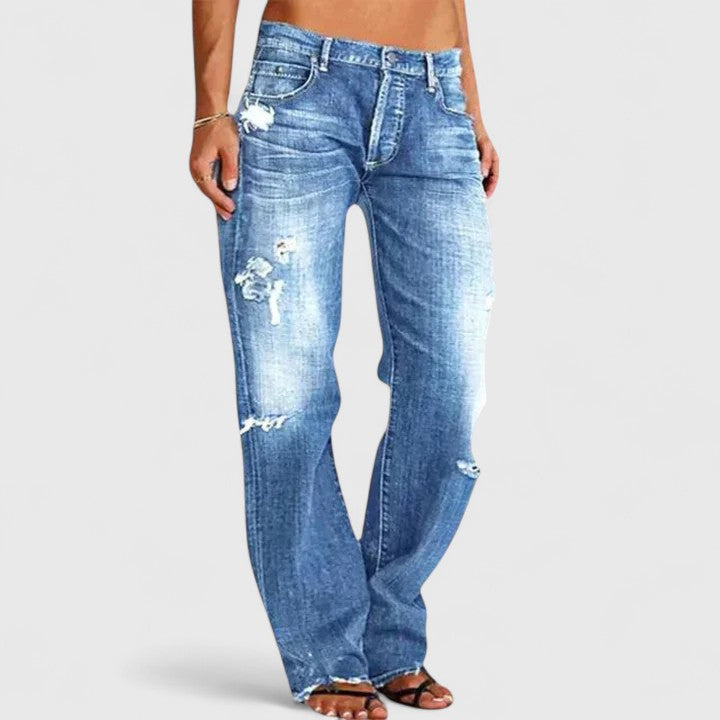 Women's Low-Rise Wide-Leg Stretch Jeans