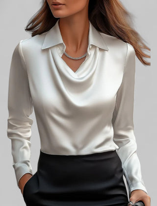 Scarlett | Women’s Elegant Long Sleeve Satin Blouse - Image 1