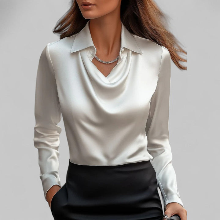Scarlett | Women’s Elegant Long Sleeve Satin Blouse - Image 1