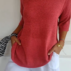 Ella | Women’s Comfy Casual V-Neck Pullover Top - Image 1