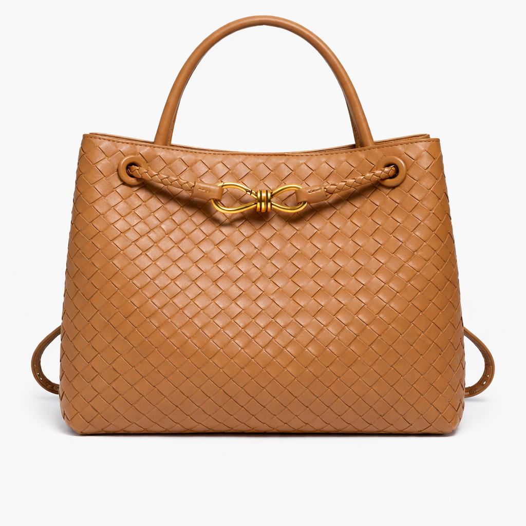 Woven Vegan Leather Hand Bag