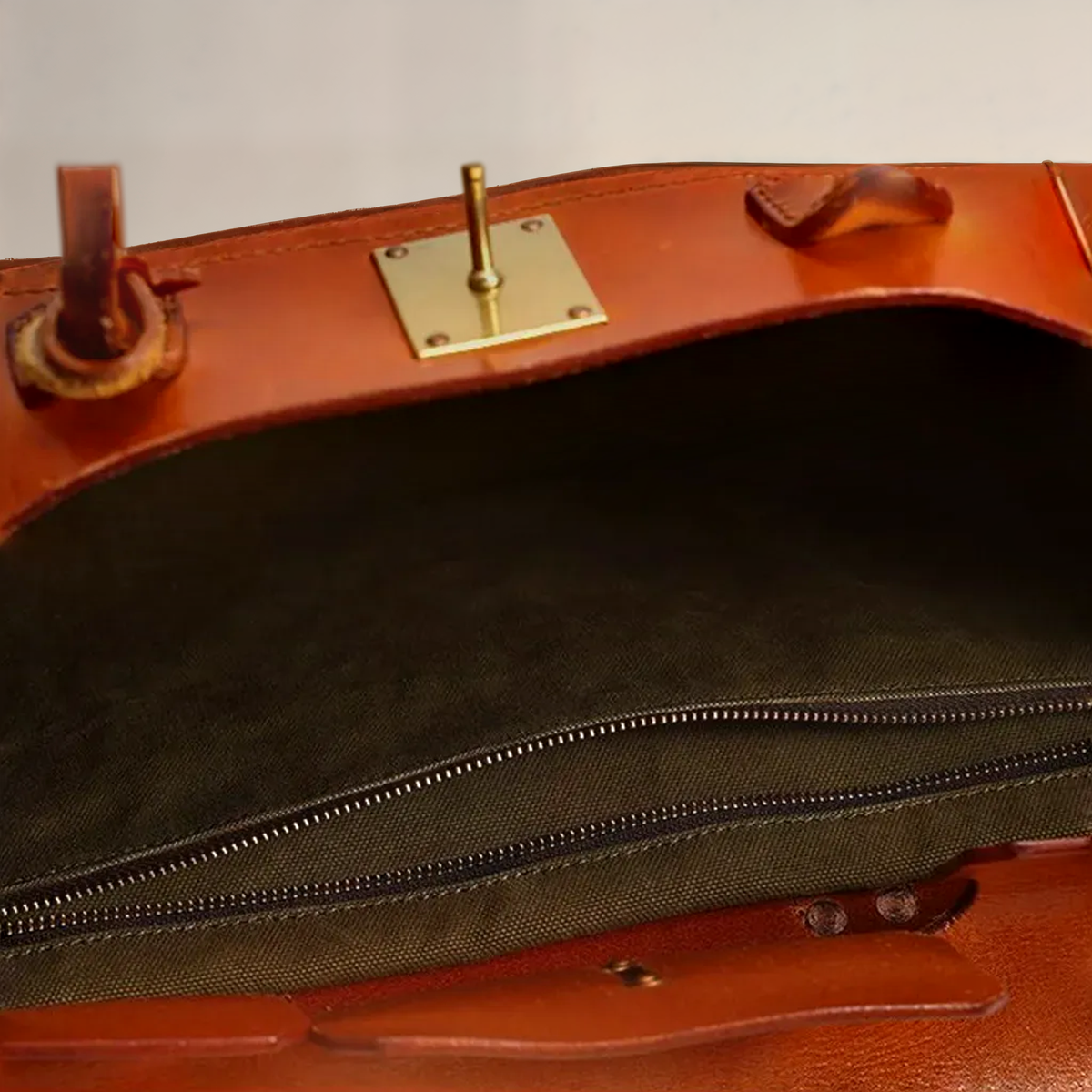 Women's Top Grain Leather & Canvas Weekend Bag