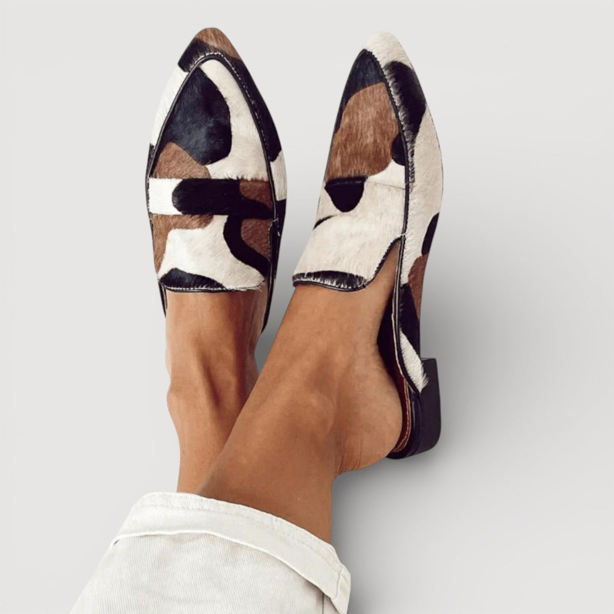 Women's Cow Print Loafers