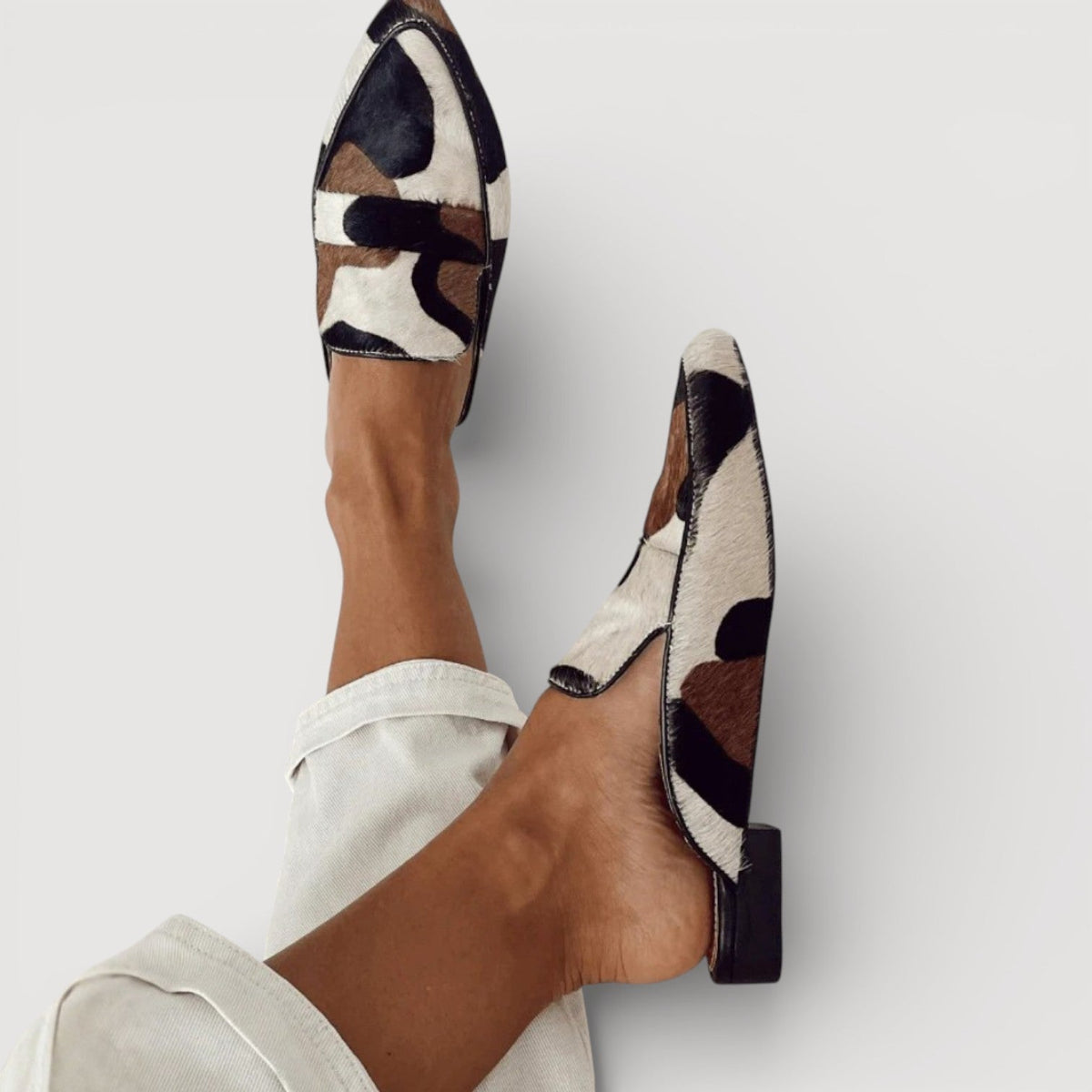 Women's Cow Print Loafers