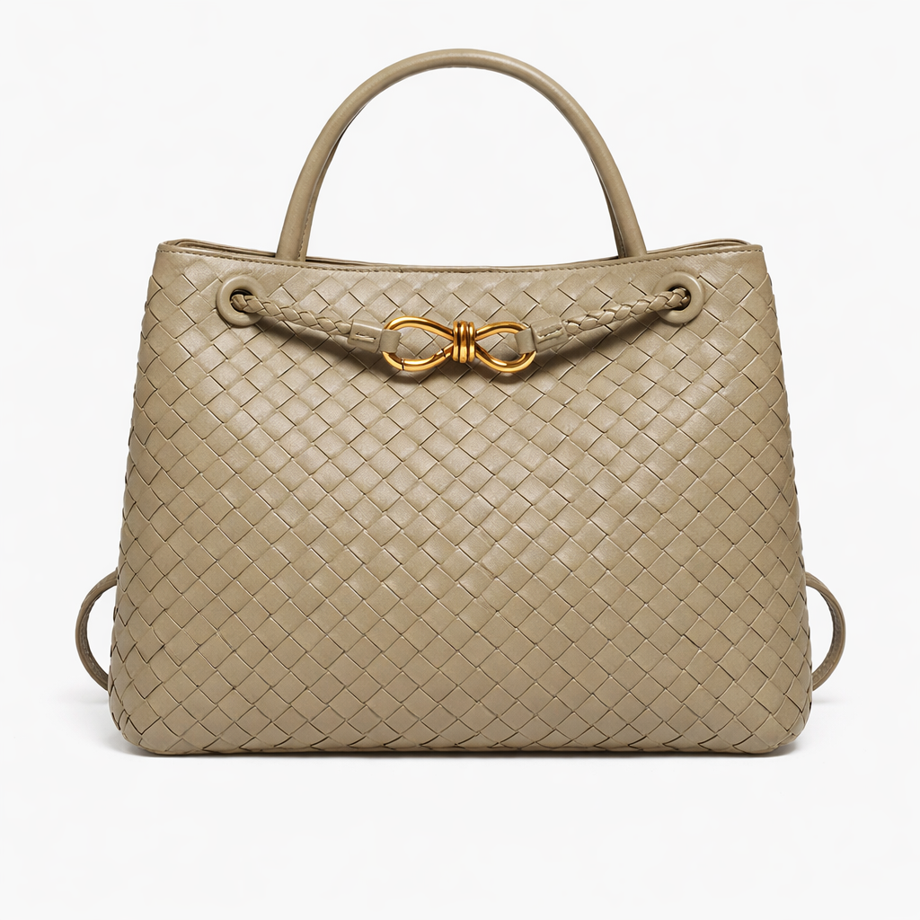 Woven Vegan Leather Hand Bag