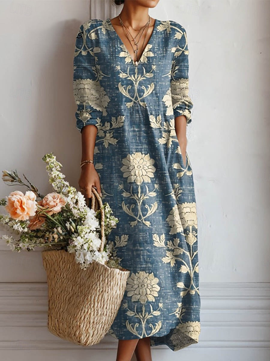 Women's Soft Everyday Midi Dress with Pockets
