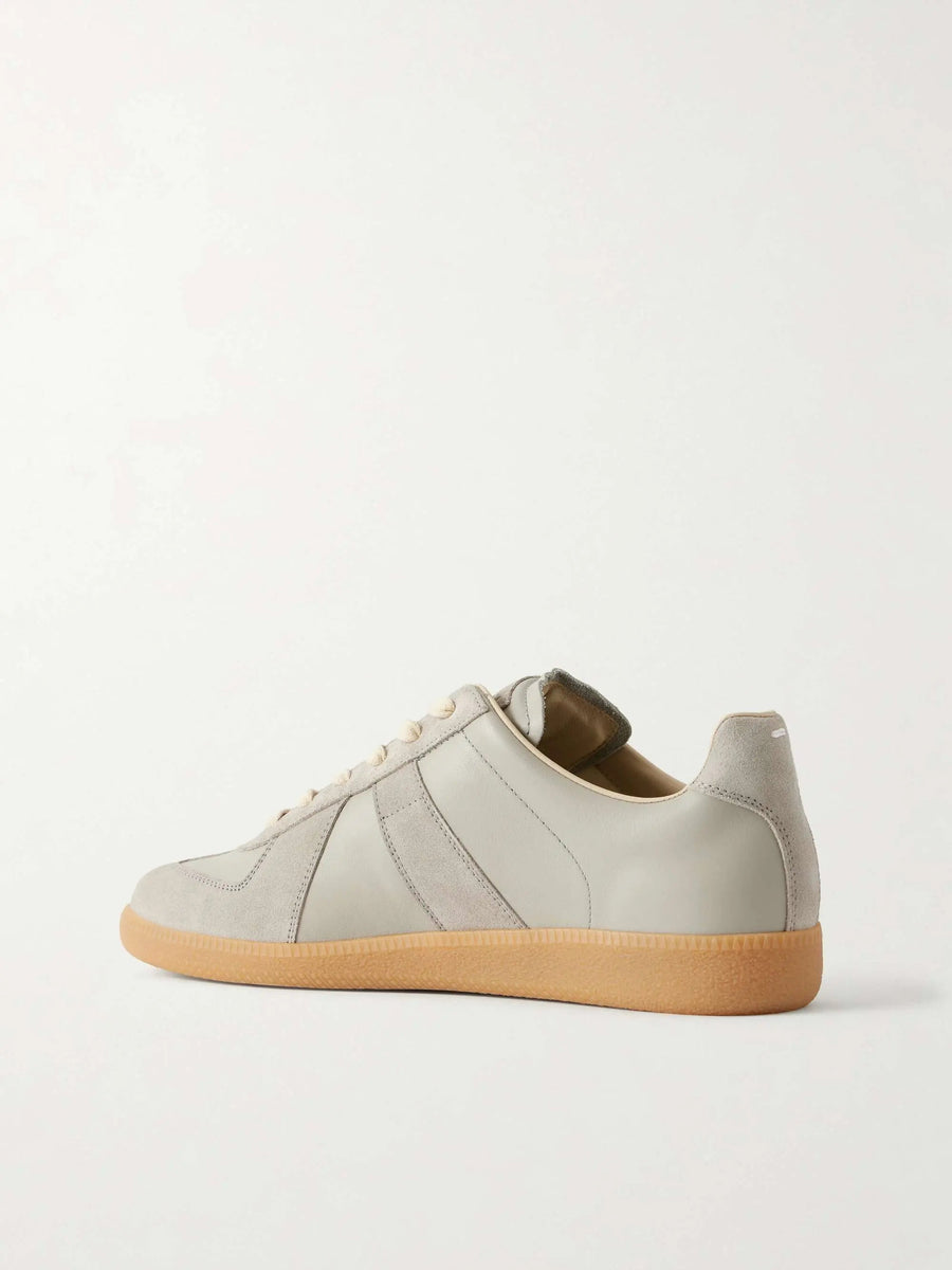 GATS | Blueish Grey Calf Suede & Leather Casual Sneakers With Gum Sole