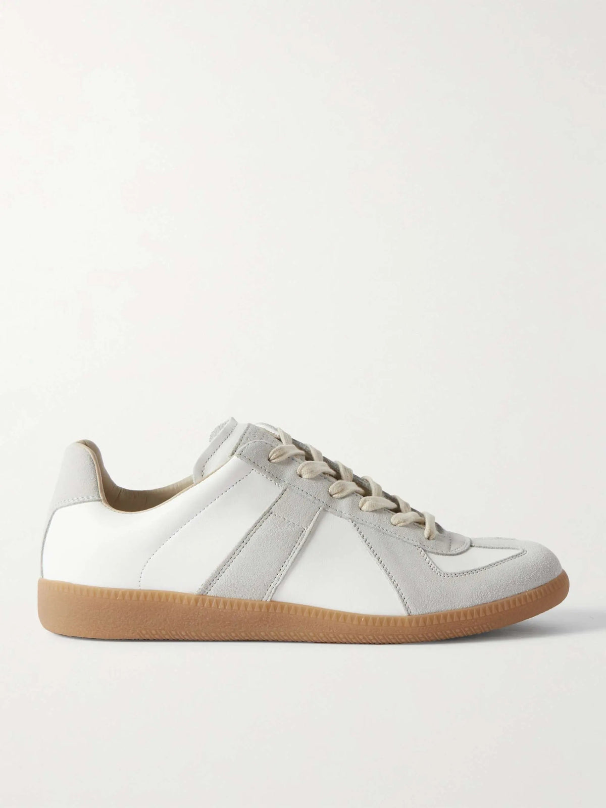 GATS | White Leather & Suede Casual Sneakers With Gum Sole