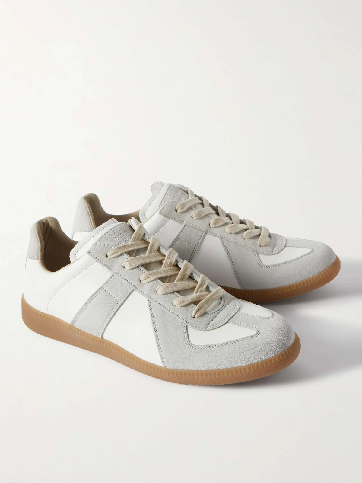 GATS | White Leather & Suede Casual Sneakers With Gum Sole