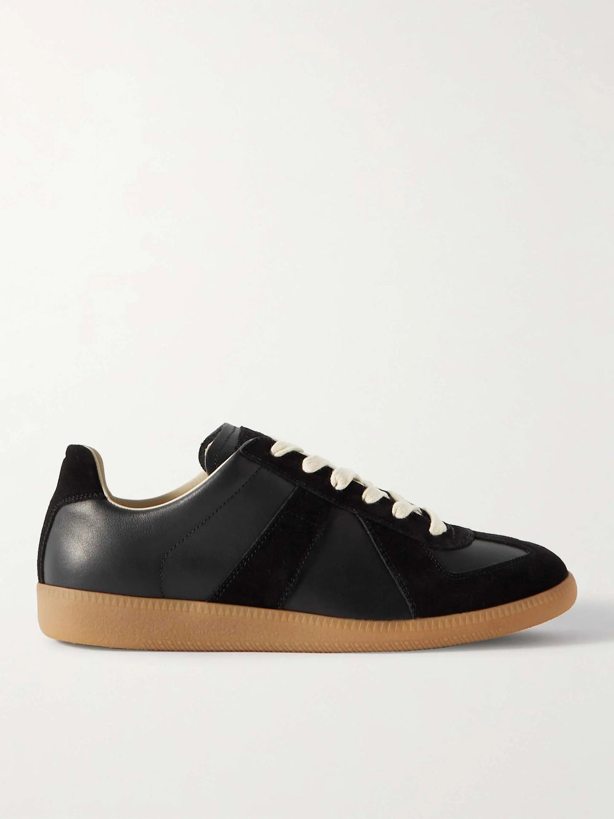 GATS | Black Leather & Suede Casual Sneakers With Gum Sole