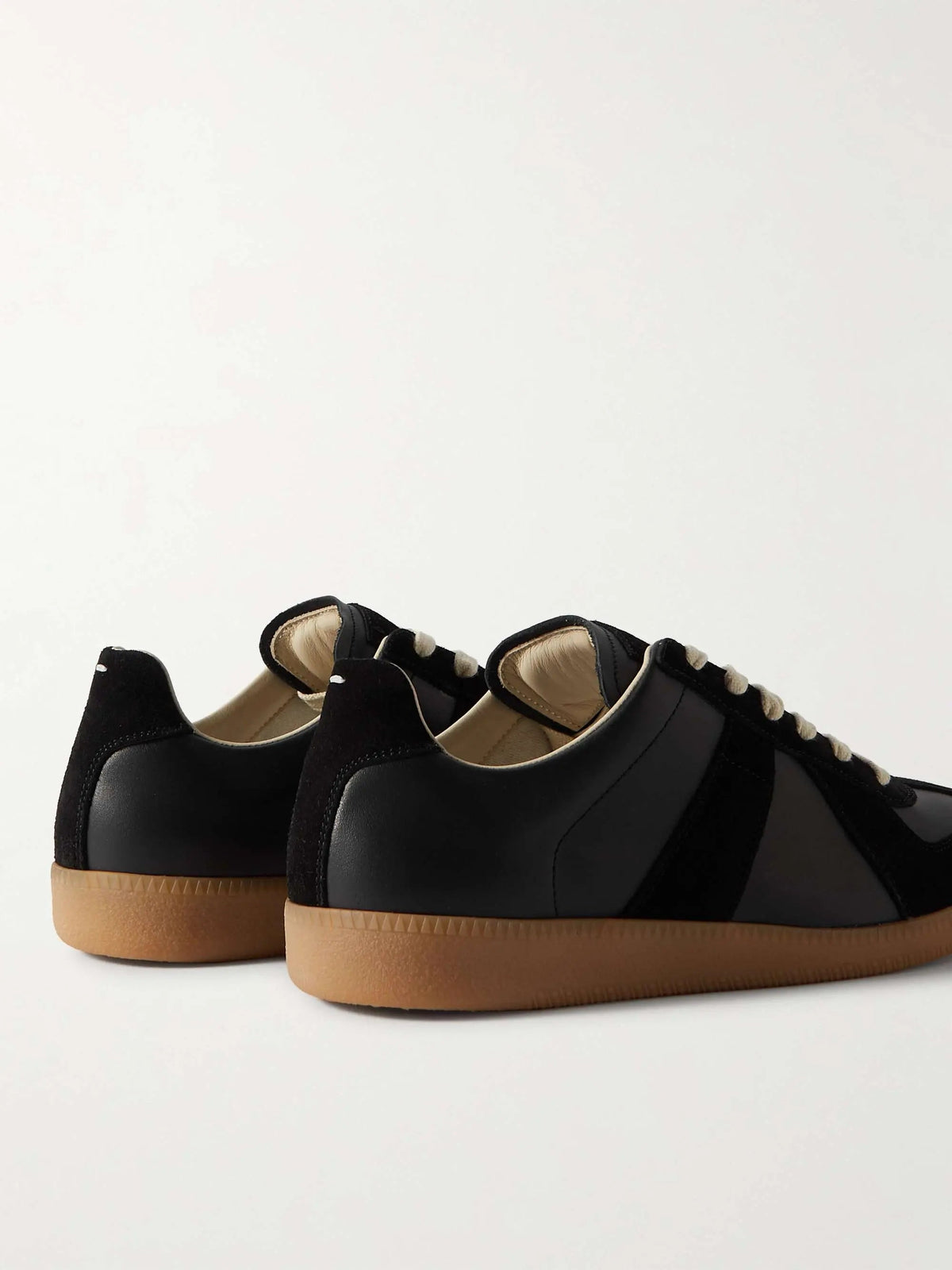 GATS | Black Leather & Suede Casual Sneakers With Gum Sole