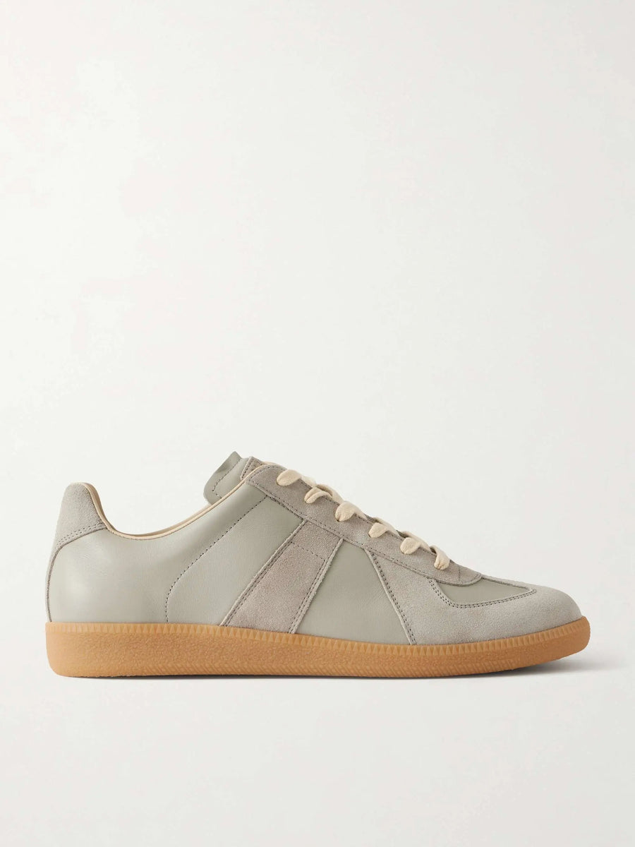 GATS | Blueish Grey Calf Suede & Leather Casual Sneakers With Gum Sole