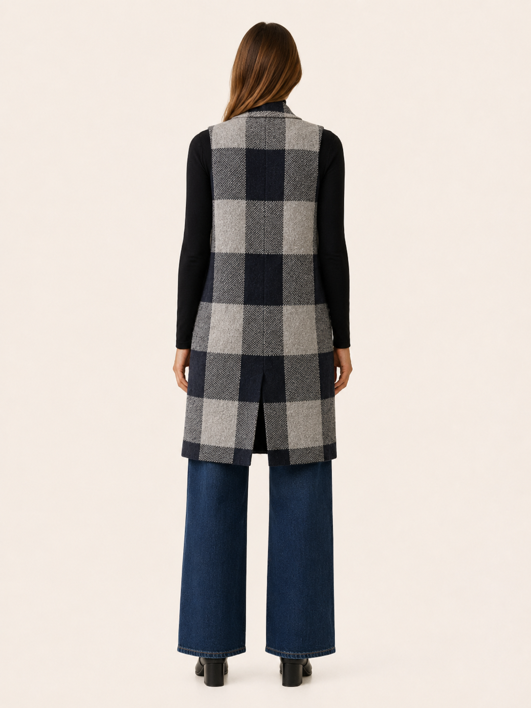 Women’s Long Cardigan – Open Front Striped Design